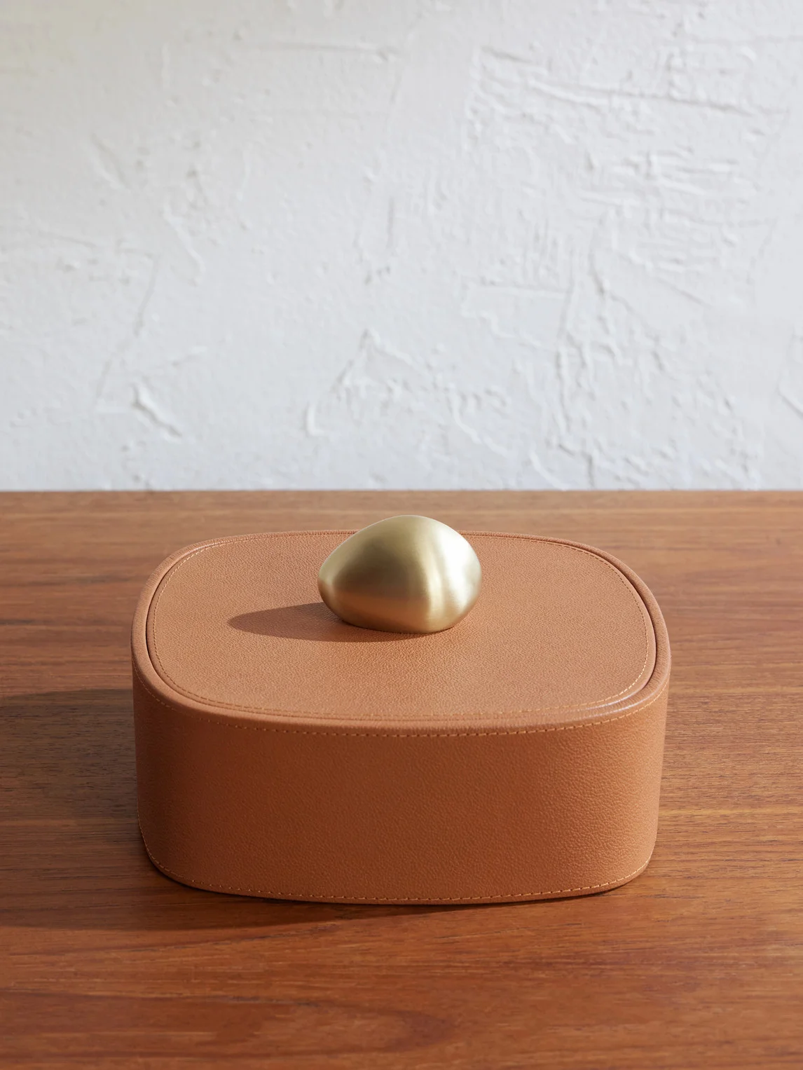 Pebbled Leather Trinket Box - 1