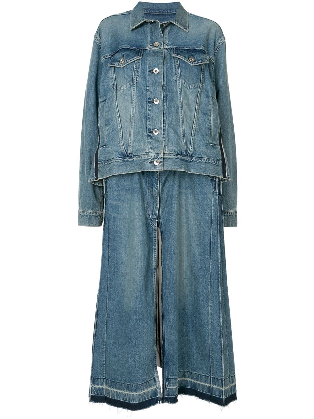 long denim jacket - 1