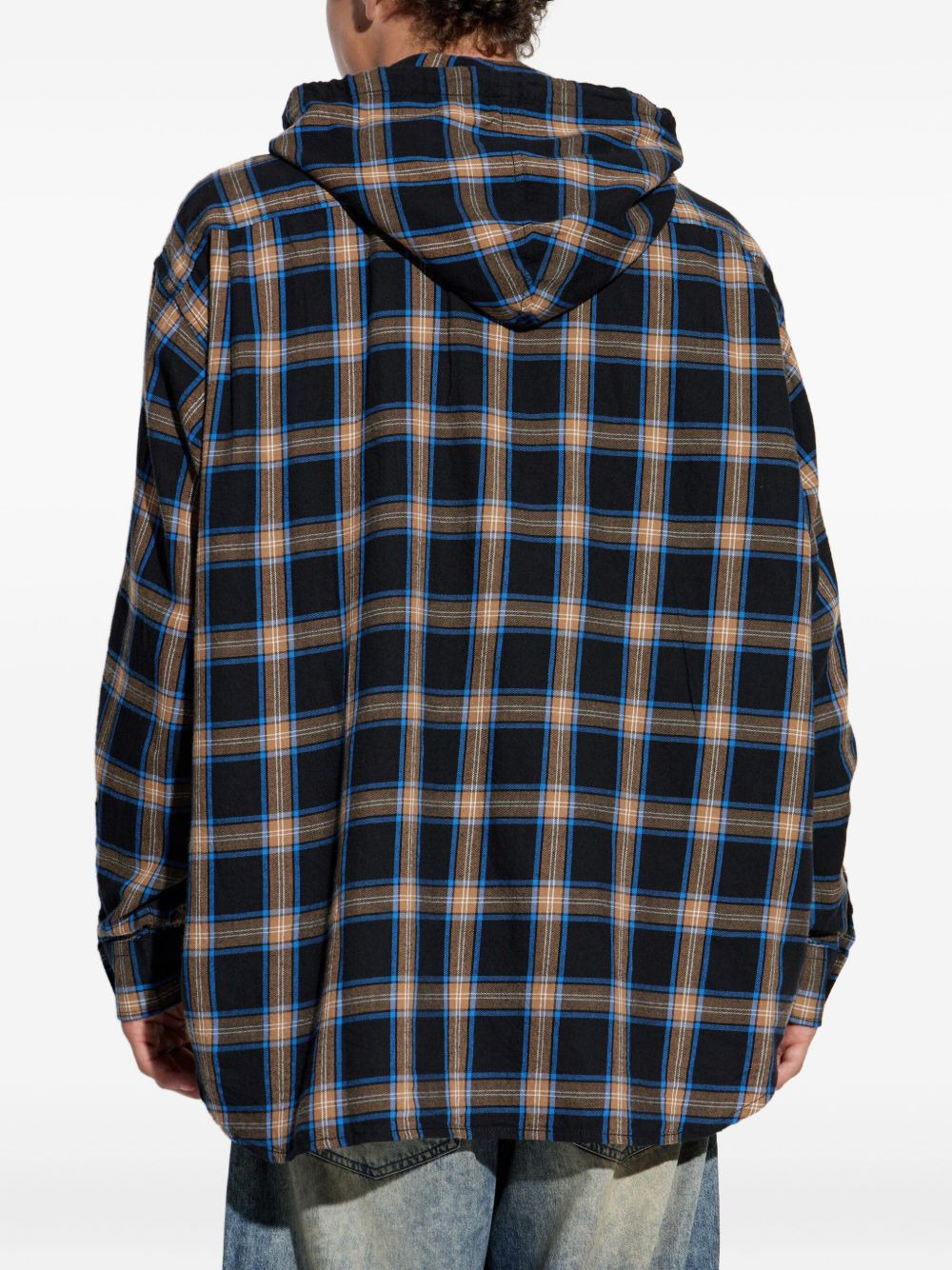 S-Dewny-Hood-Ajfi hooded checked shirt - 4
