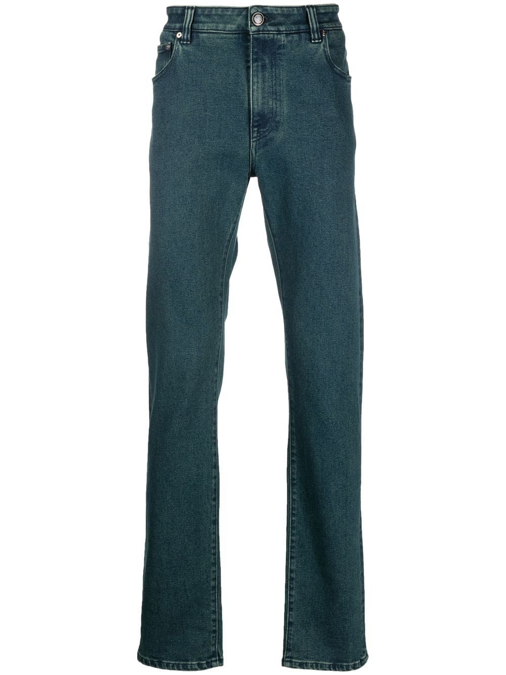 stretch-cotton straight-leg denims - 1