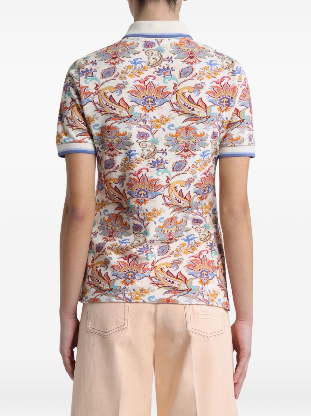 floral-print polo shirt - 3