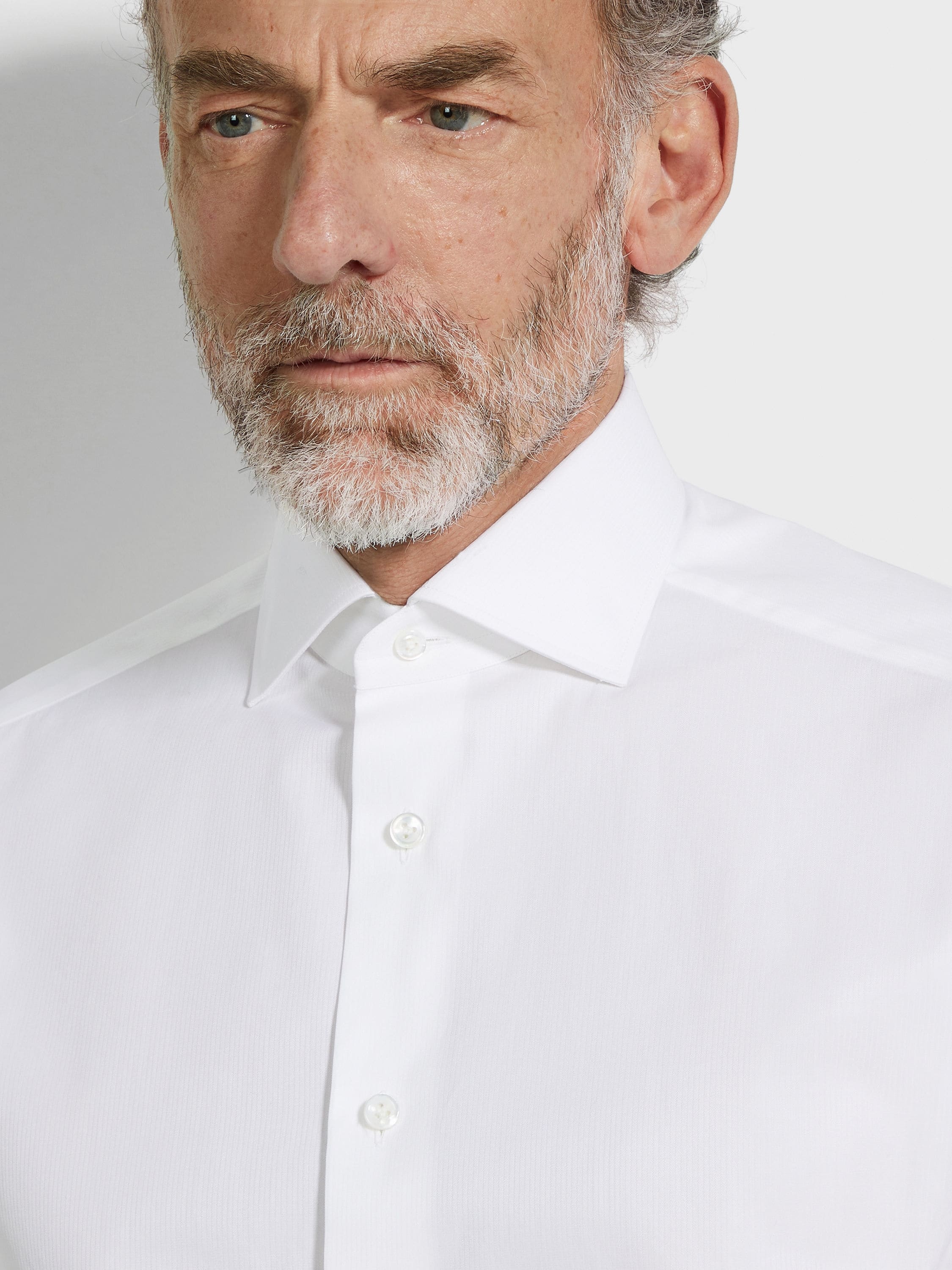 WHITE MICRO-STRIPED CENTOVENTIMILA COTTON SHIRT - 3
