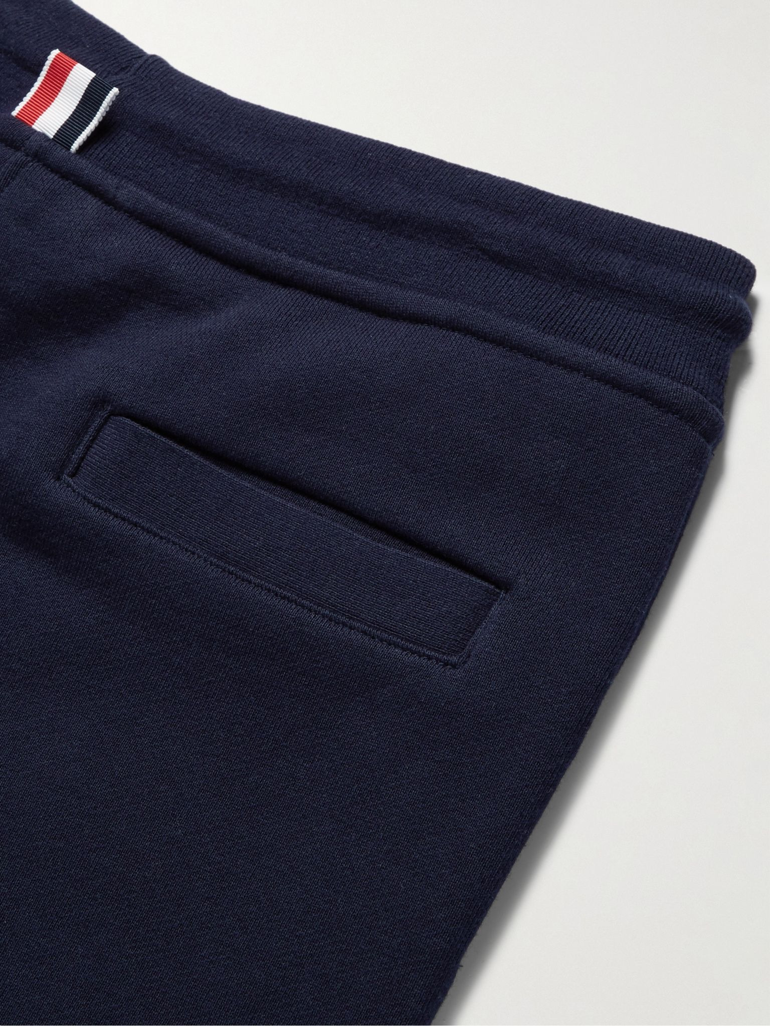 Tapered Striped Loopback Cotton-Jersey Sweatpants Navy - 5