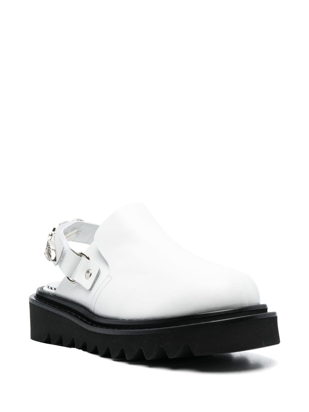buckled ankle-strap flat mules - 2