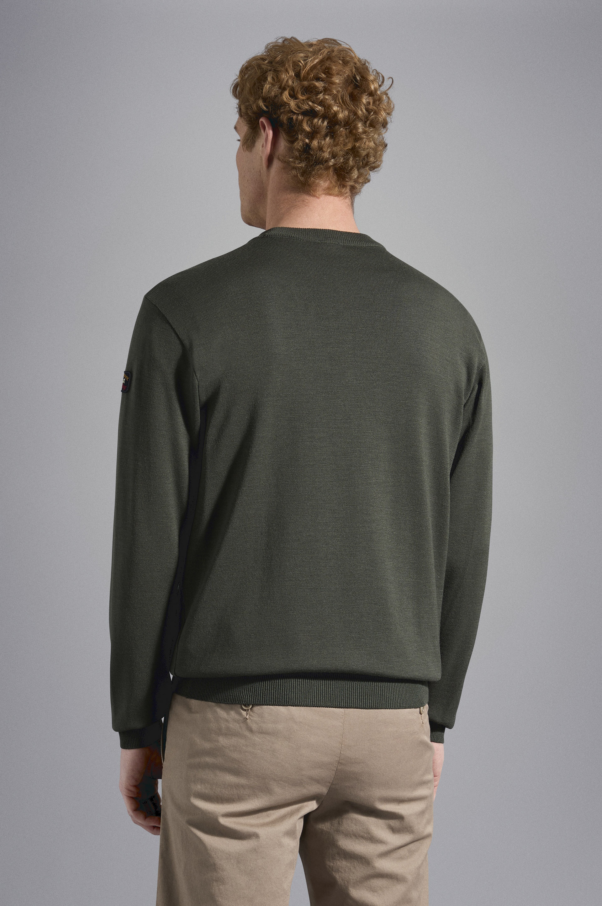 MERINO WOOL CREW NECK WITH ICONIC BADGE - 3