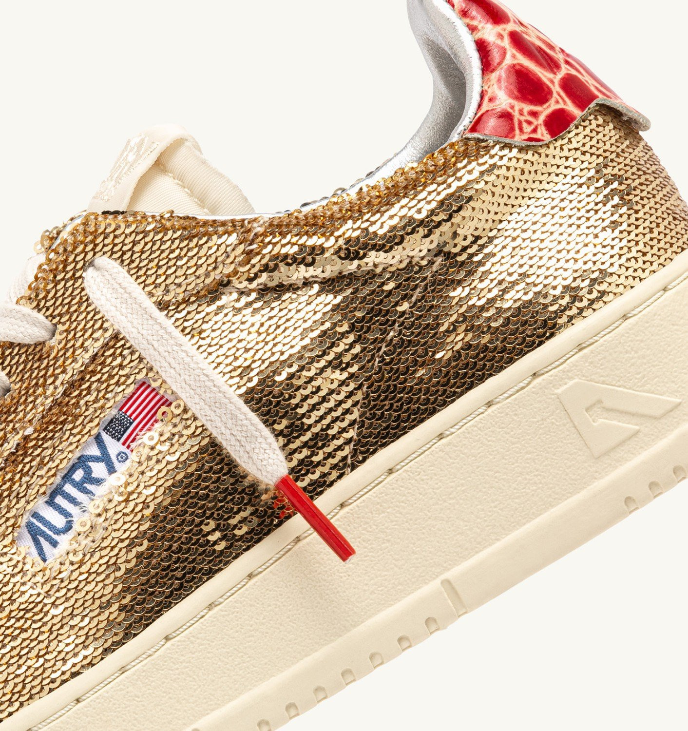 DALLAS LOW 'SPARKLING' SNEAKERS IN PLATINUM SEQUINS - 6