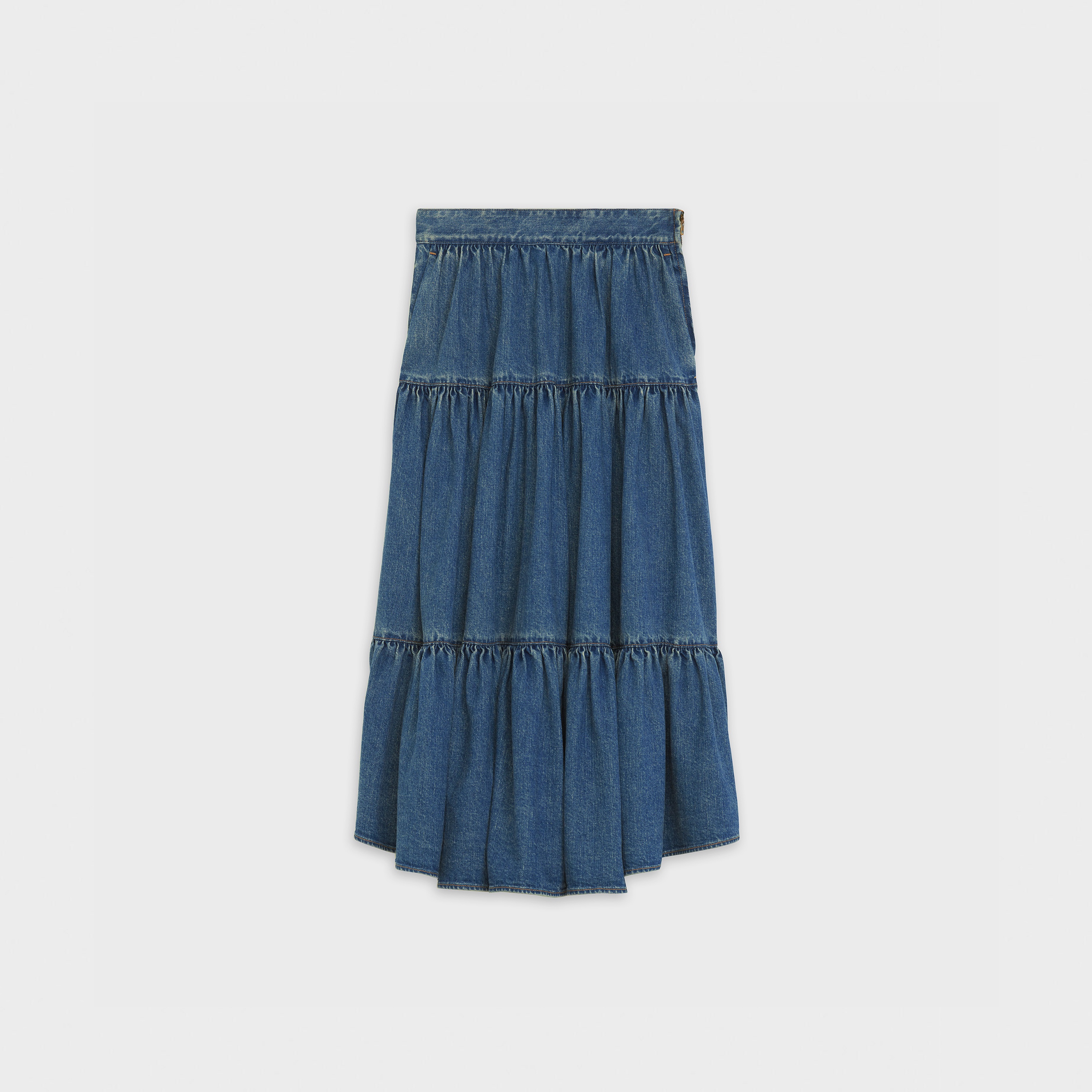 MIDI PRAIRIE SKIRT IN LIGHTWEIGHT DENIM - 1