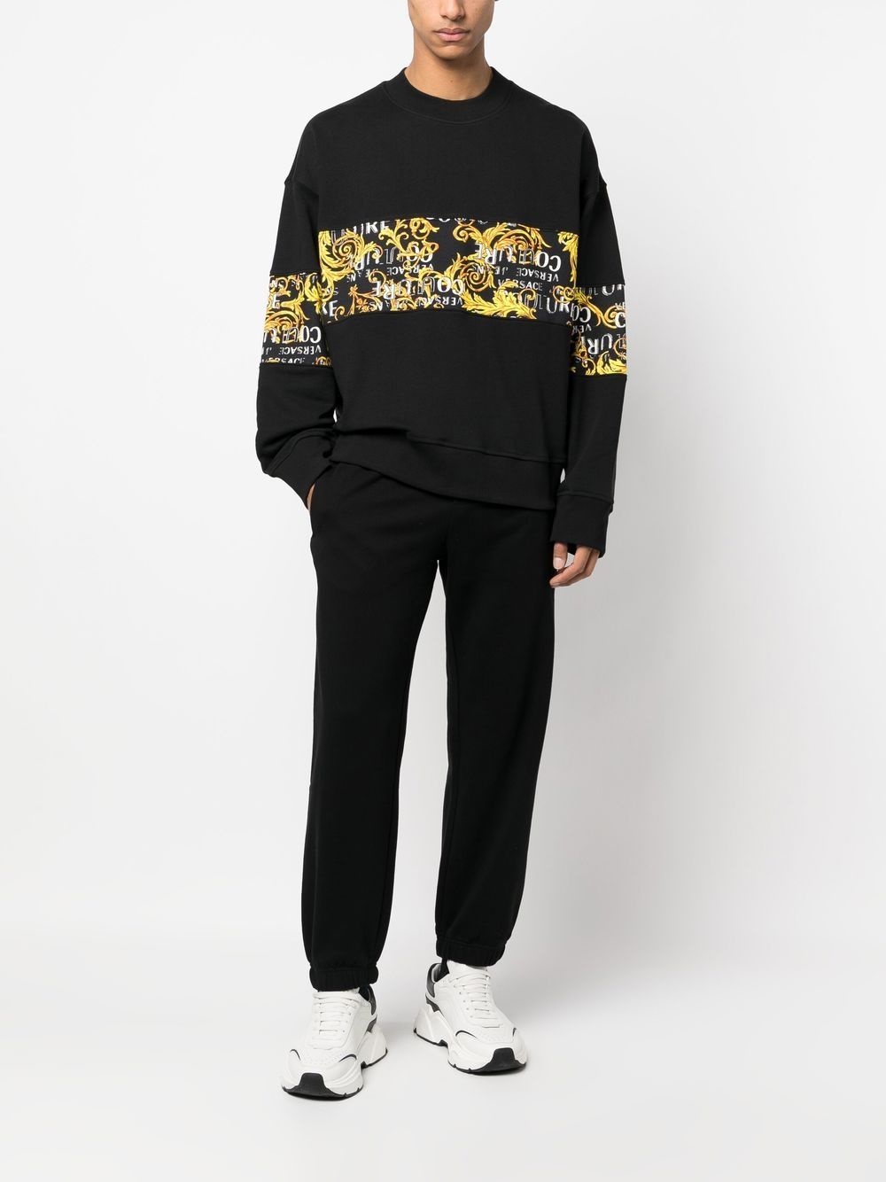 baroque pattern-print crew neck sweatshirt - 2