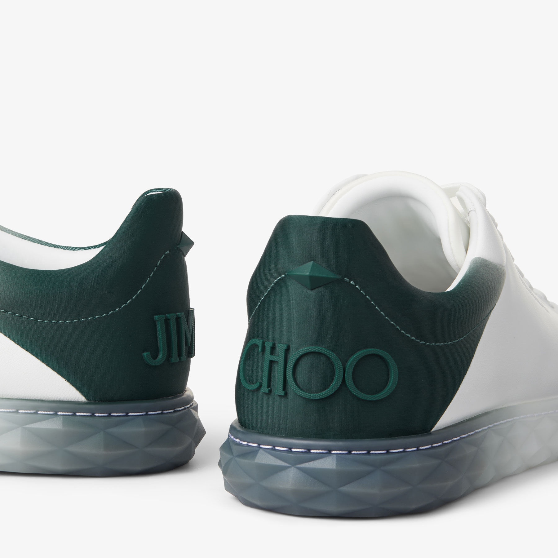 Diamond Light/m Ii
White and Dark Green Leather Mix Low-Top Trainers - 3