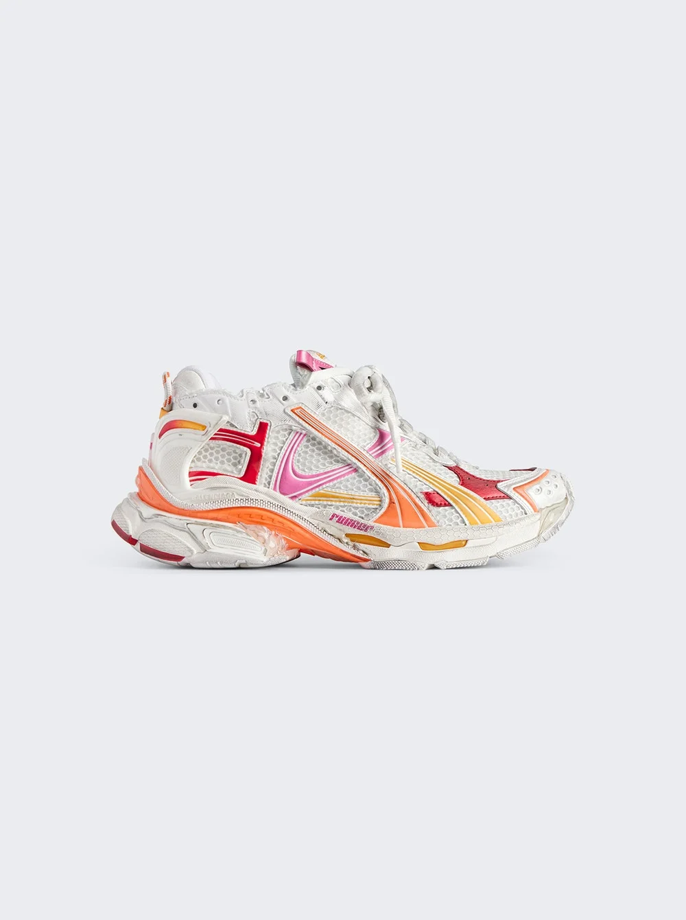 Runner Sneaker White, Orange, Pink, And Red - 1