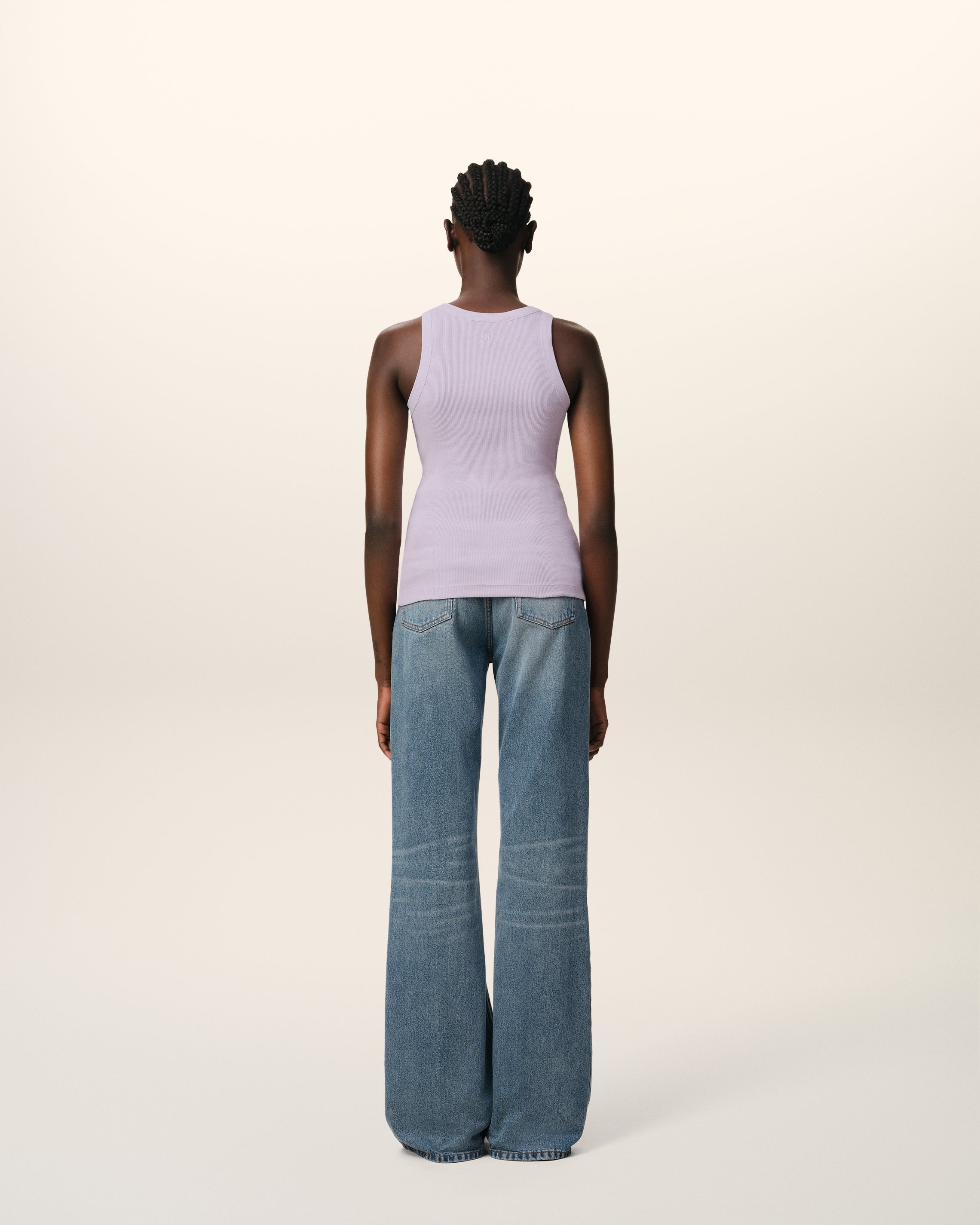PURPLE COTTON RIB AMI DE COEUR TANKTOP - 5
