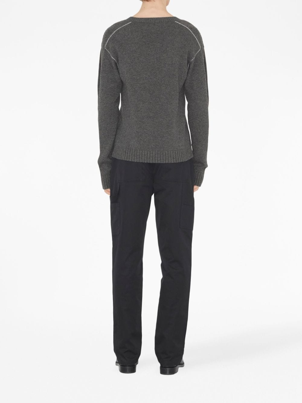 straight-leg cotton trousers - 4
