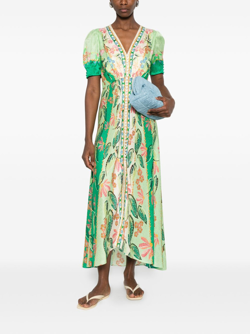 SALONI Lea floral-print V-neck midi dress outlook