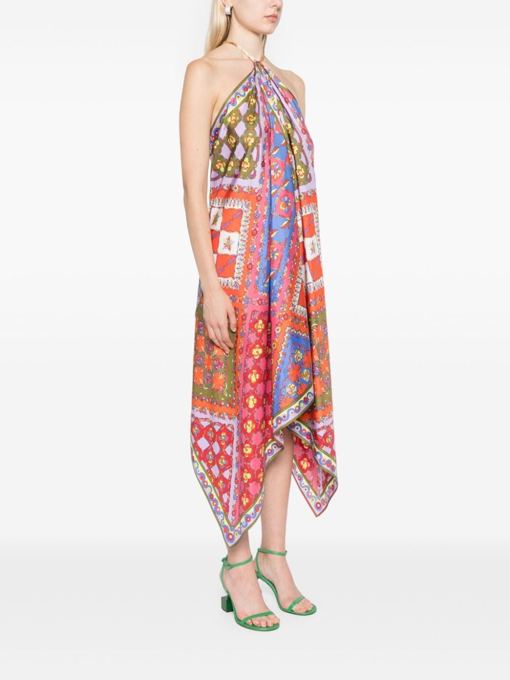 Festa-print silk midi dress - 3