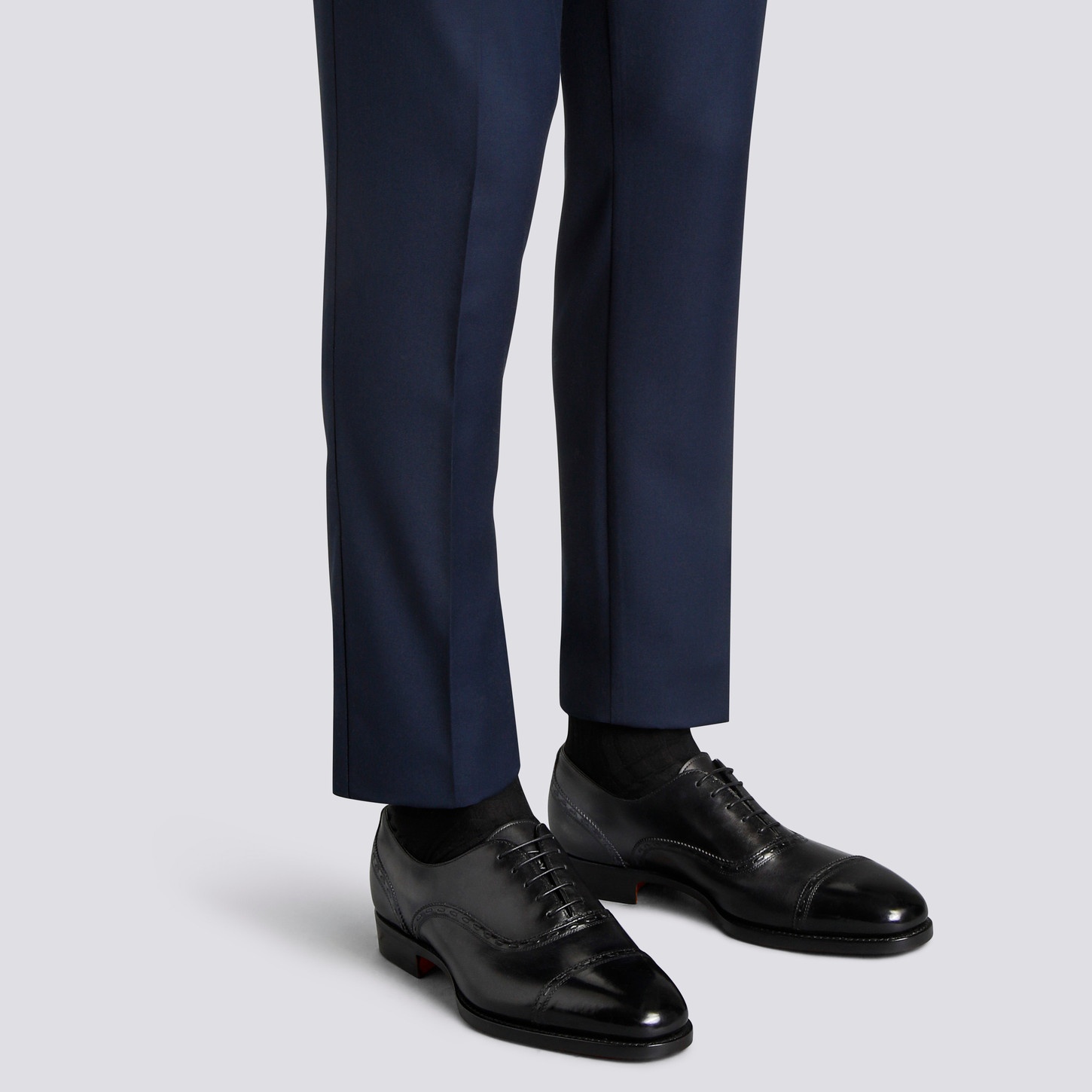 Men's black leather Oxford shoe - 2