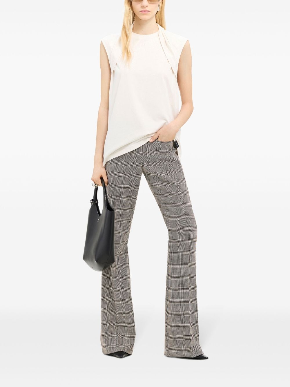 draped-detail cotton tank top - 3