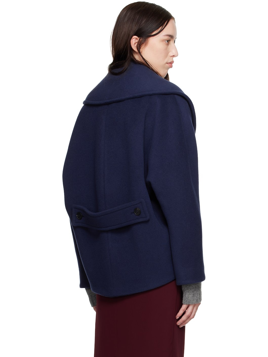 Navy Cocoon Peacoat - 3