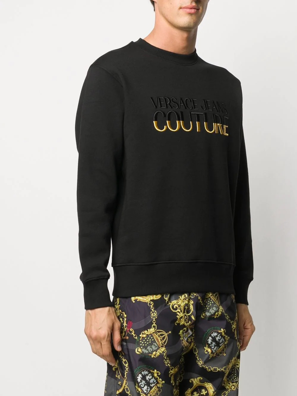 two-tone embroidered logo sweatshirt - 3