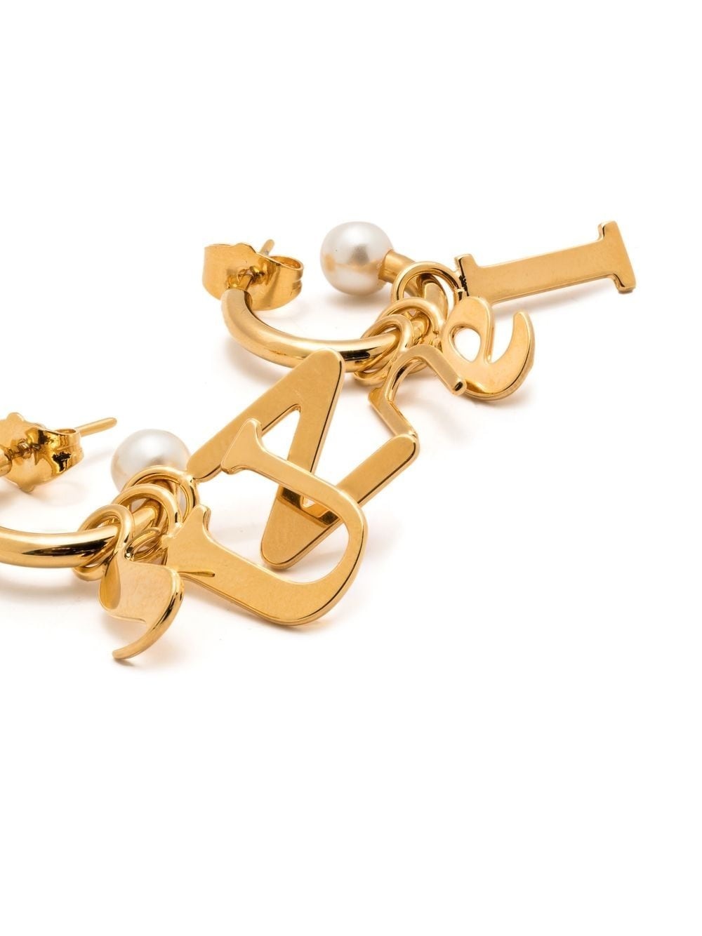 letter-pendant earrings - 3
