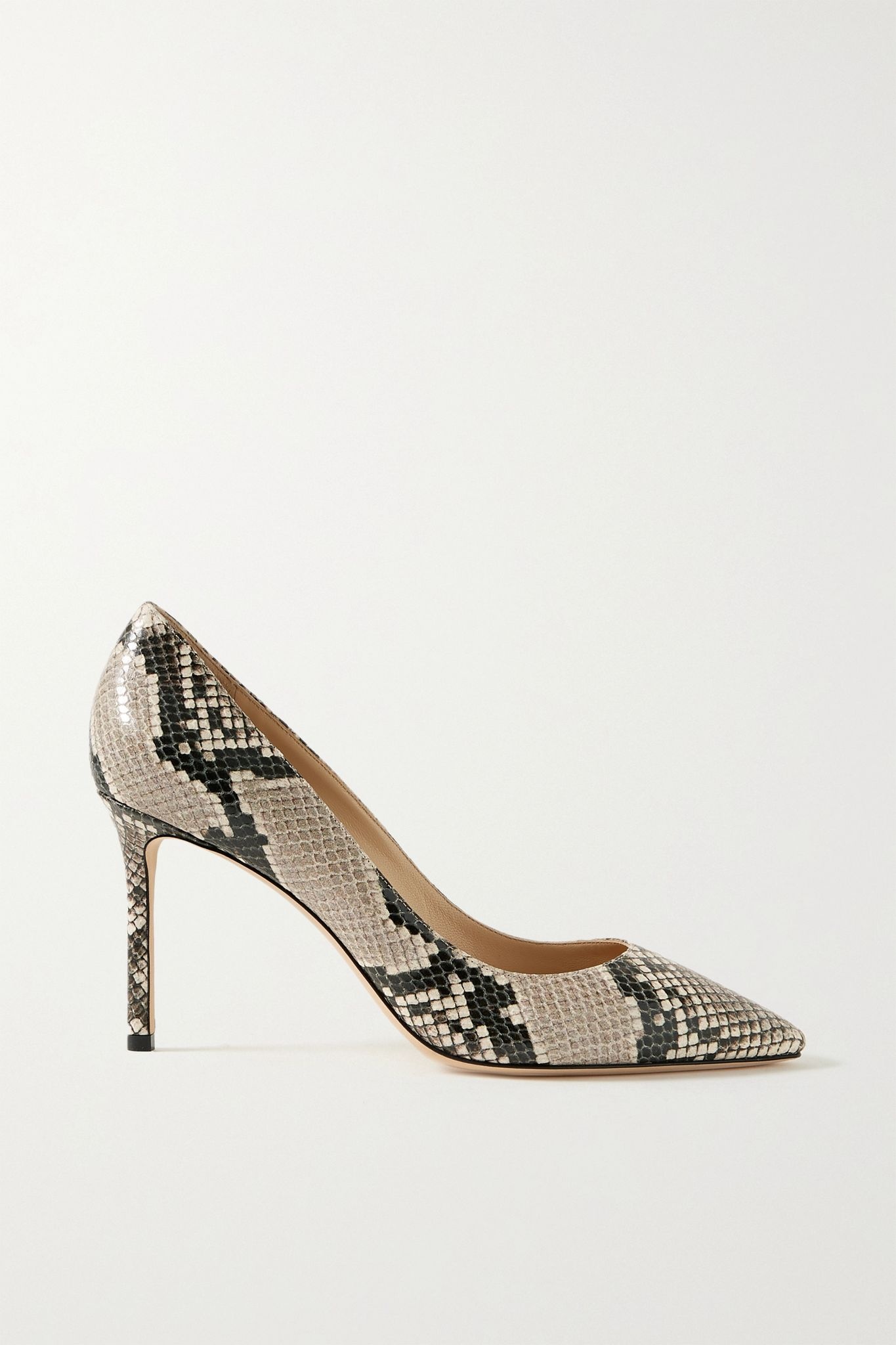 Romy 85 snake-print leather pumps - 1