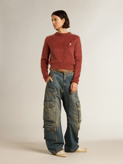 Golden Goose Dark lilac mohair cropped sweater outlook