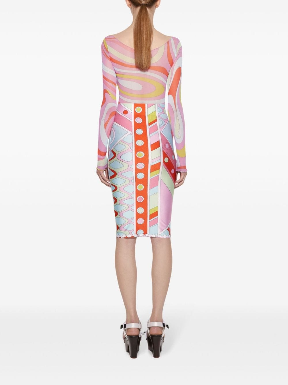 Vivara-print pencil skirt - 4