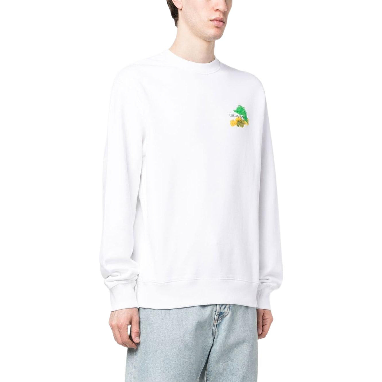 Off-White Brush Arrow Slim Crew Neck Sweatshirt 'White' OMBA057S23FLE0010184 - 3