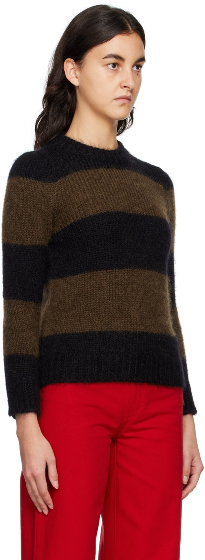 Raf Simons Black & Brown Stripe Sweater outlook