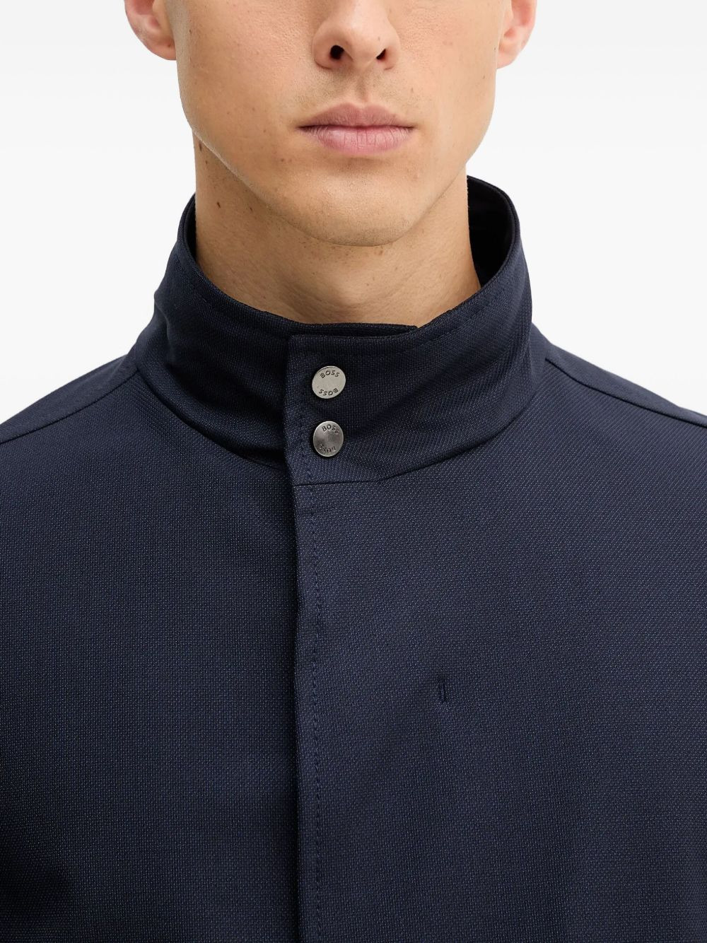 high-neck buttoned coat - 4
