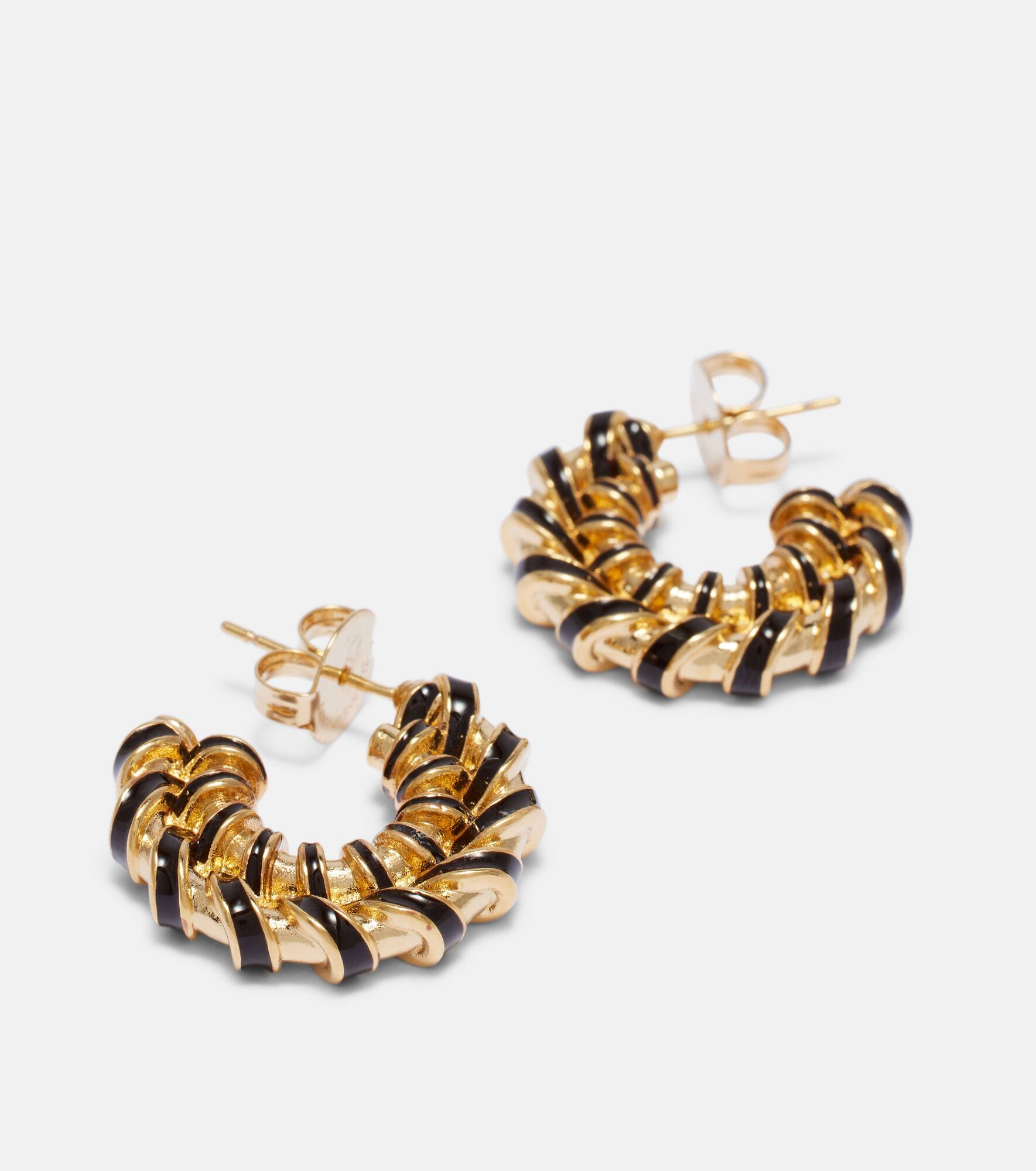Loop gold-plated hoop earrings - 4
