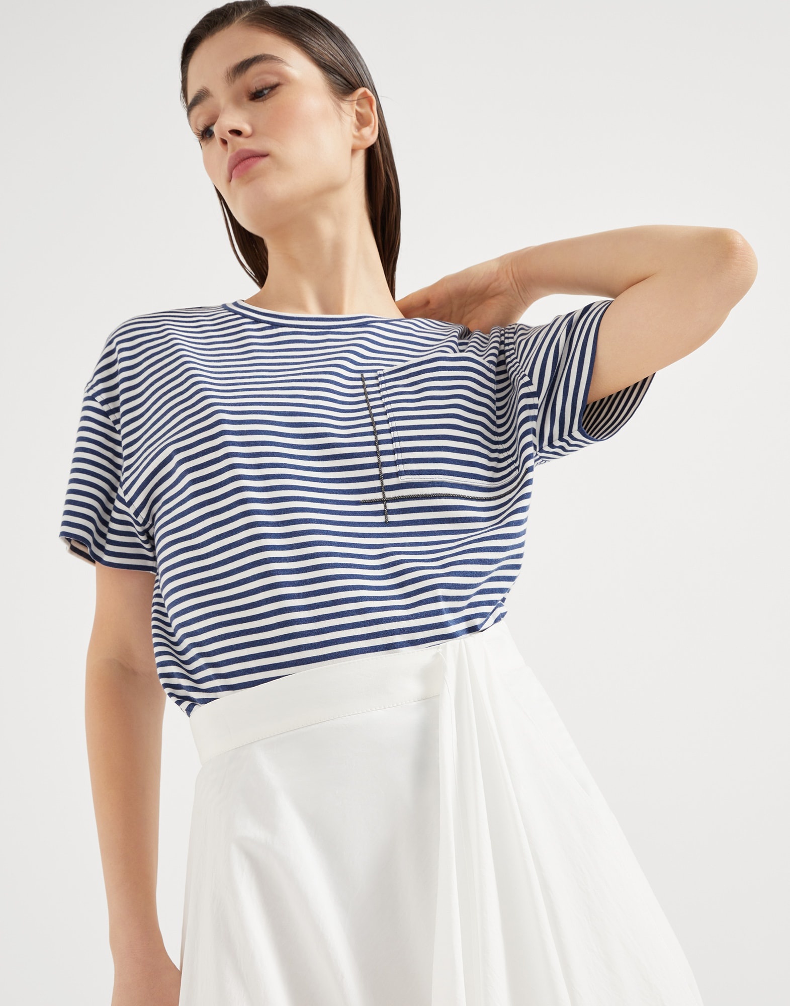 Techno cotton poplin bubble hem skirt - 3