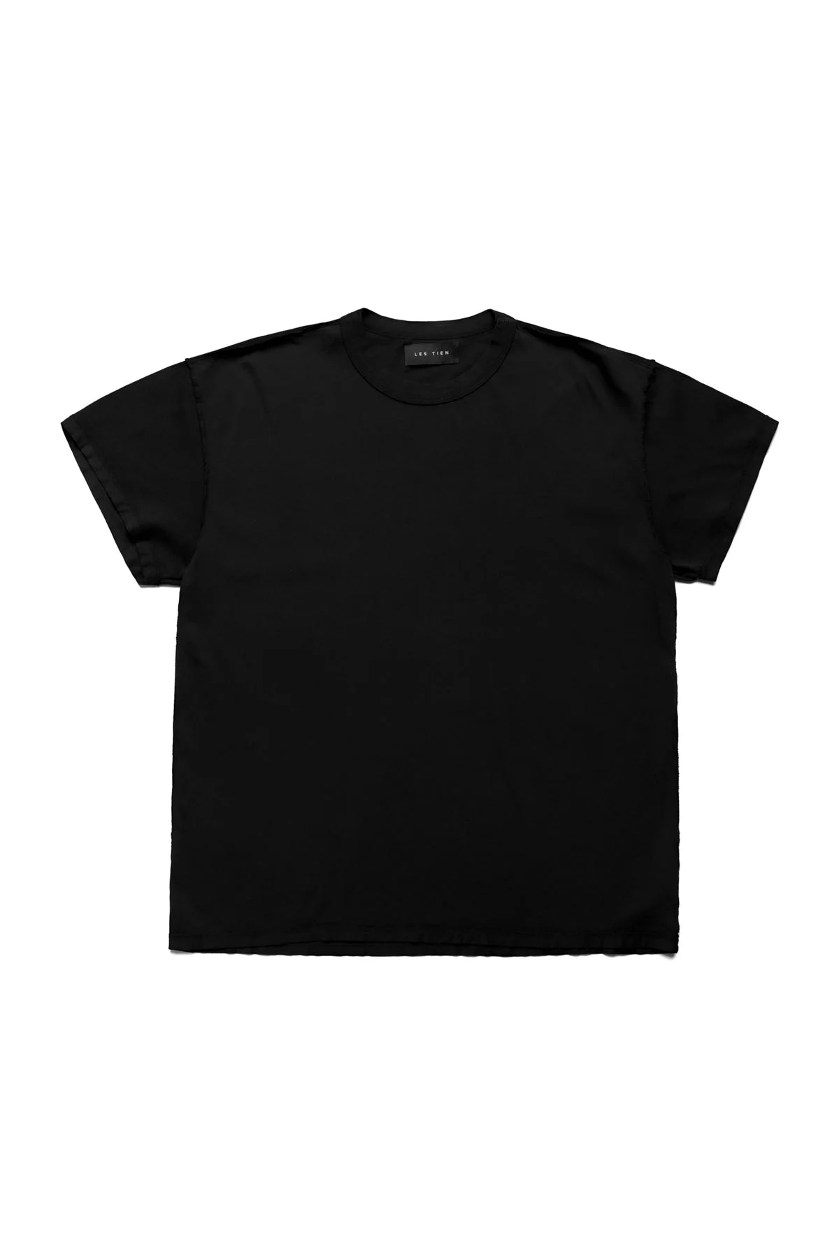 Lightweight Binded Neck Inside Out Tee - Jet Black - 1
