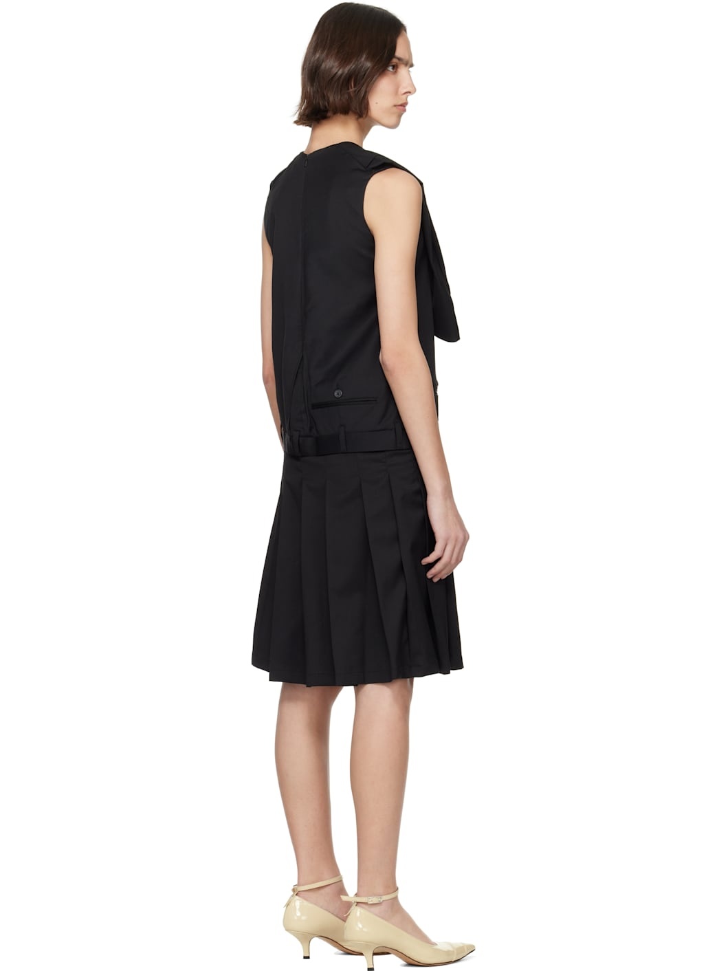 Upside Down Pleated Midi Dress - 3