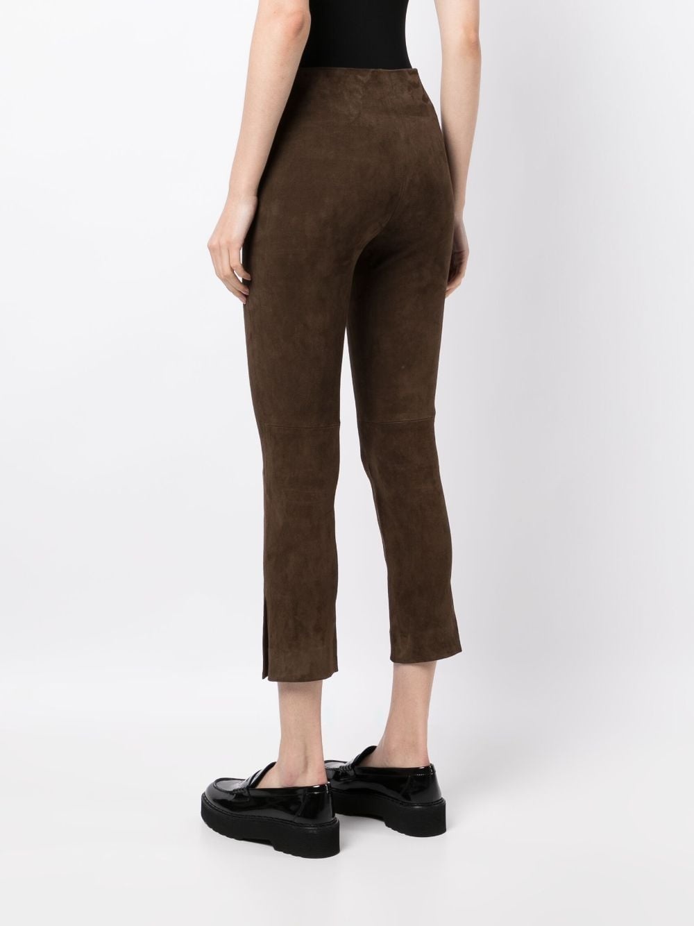 cropped suede trousers - 4