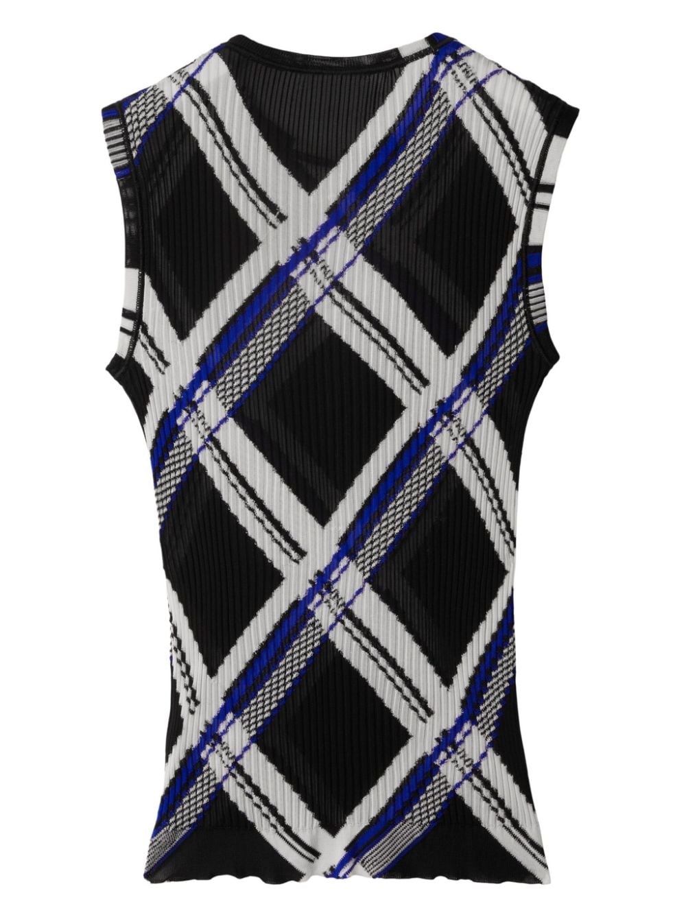 checked silk top - 2
