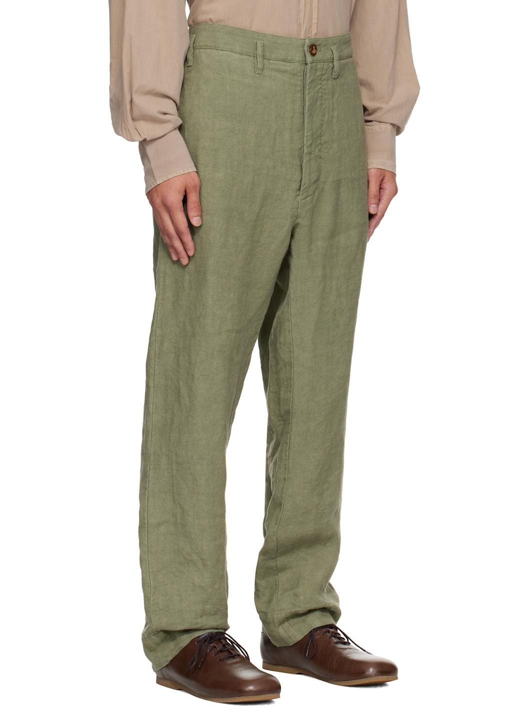 Khaki Cropped Cruise Trousers - 2
