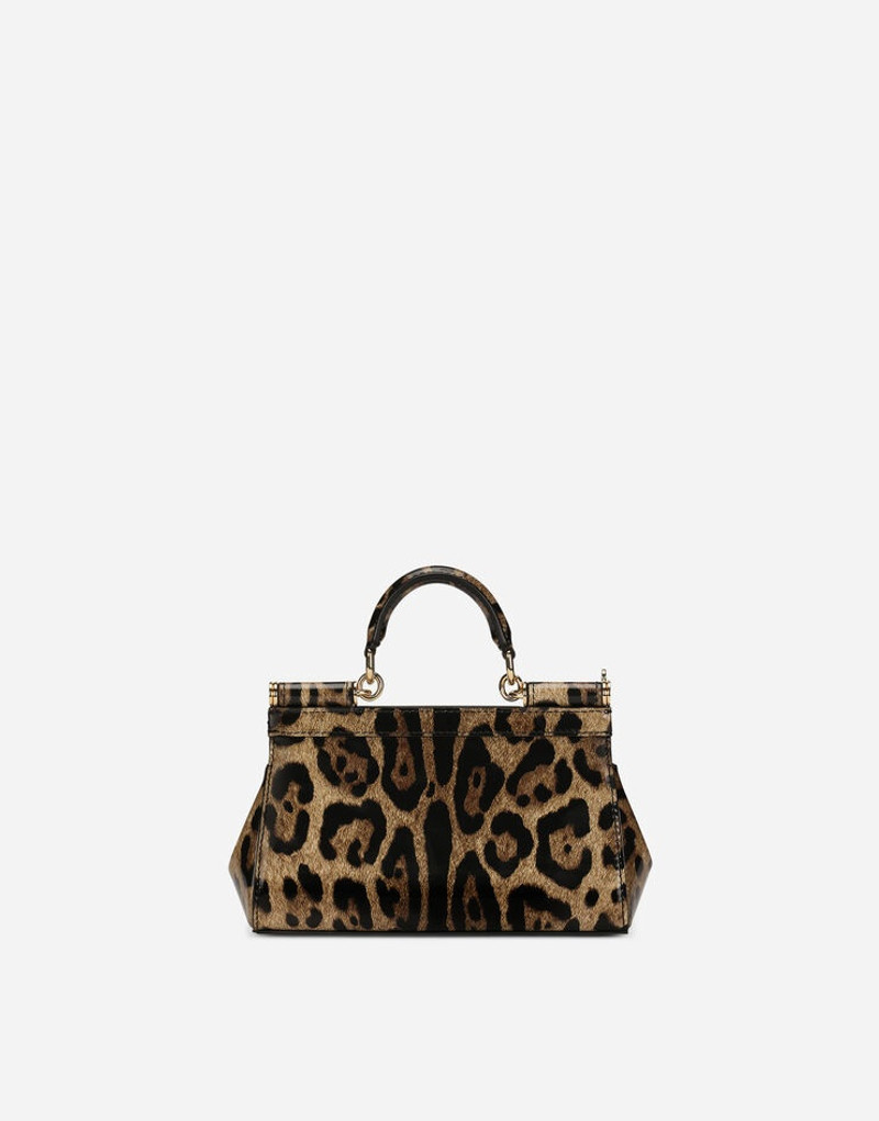 Small Sicily bag in leopard-print polished calfskin 4