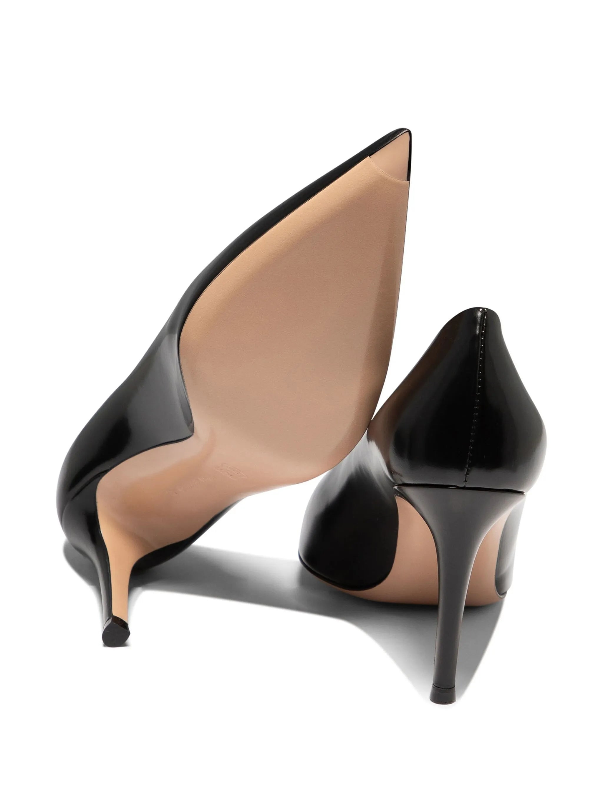 85mm pointed-toe leather pumps - 2