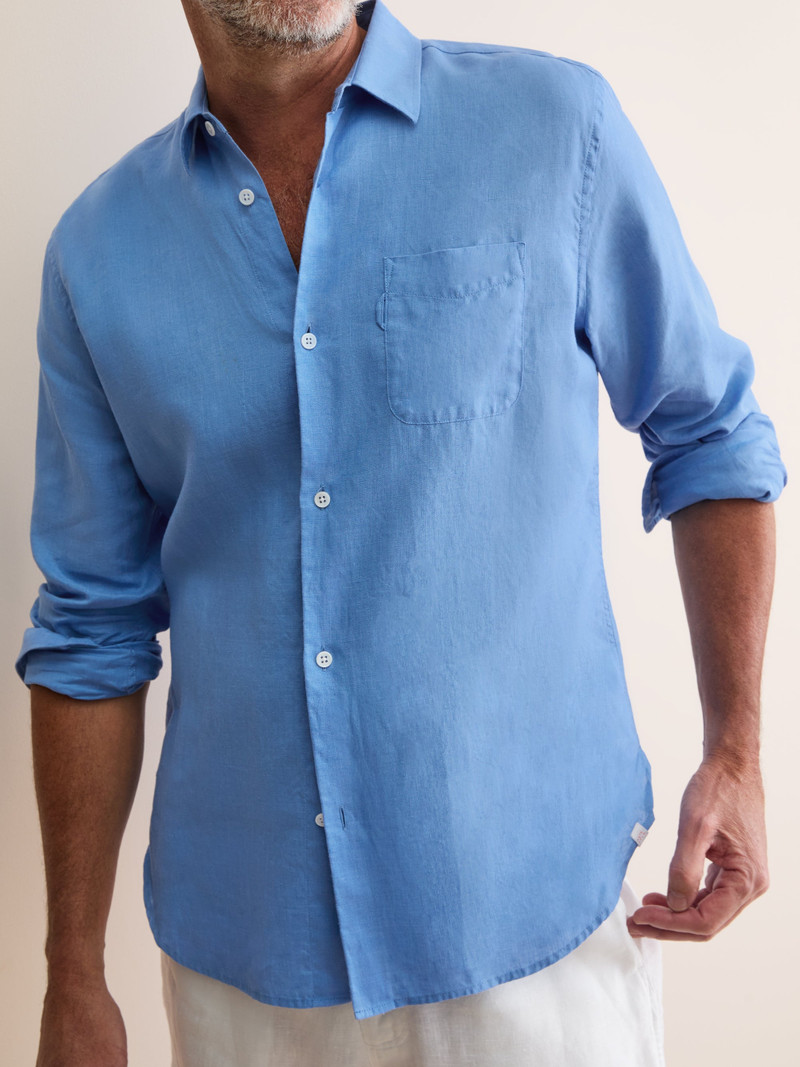 Men's Shirt Monaco Linen Santorini Blue 4
