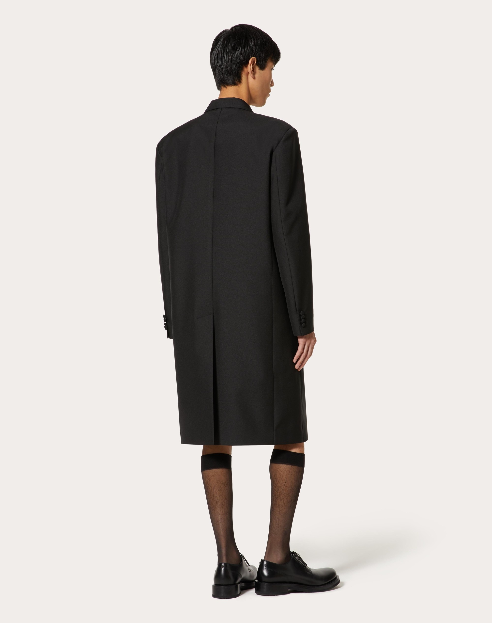 TECHNICAL NYLON DOUBLE-BREASTED COAT - 4