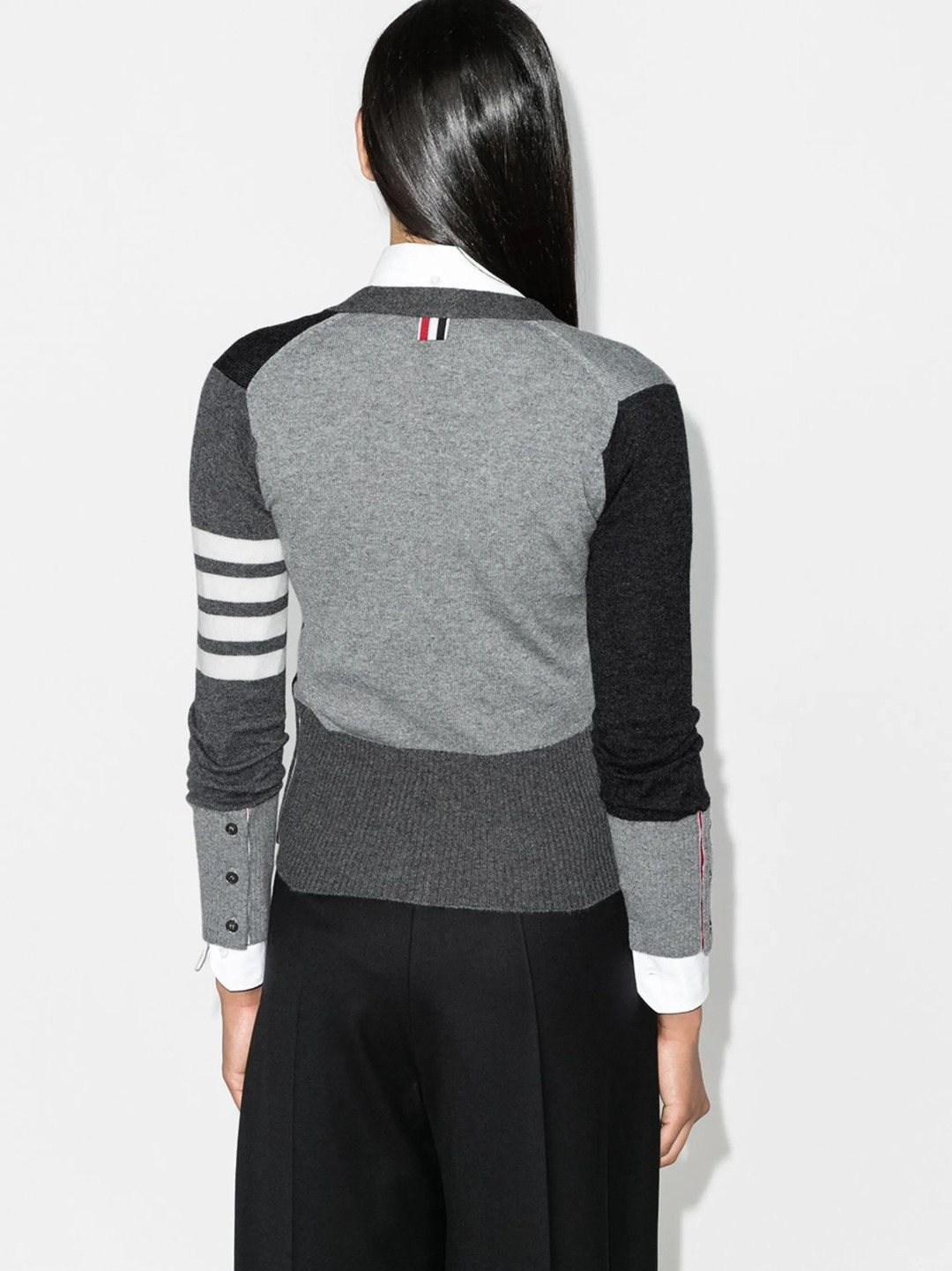 Funmix Cashmere 4-Bar V-Neck Cardigan Women - 3