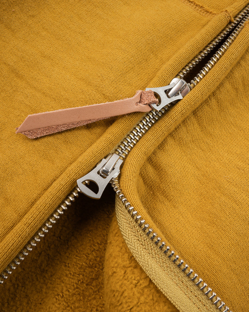 IHSW-81L-MUS PRINTED 14OZ ULTRA HEAVYWEIGHT LOOPWHEEL COTTON ZIPPERED HOODIE - MUSTARD 12