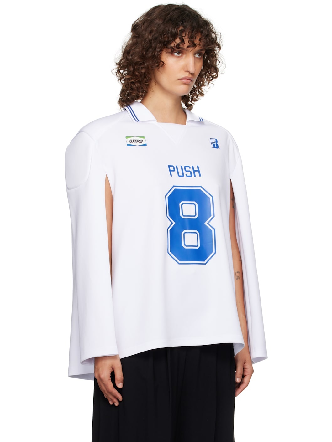 White Cape Style Jersey Polo - 2