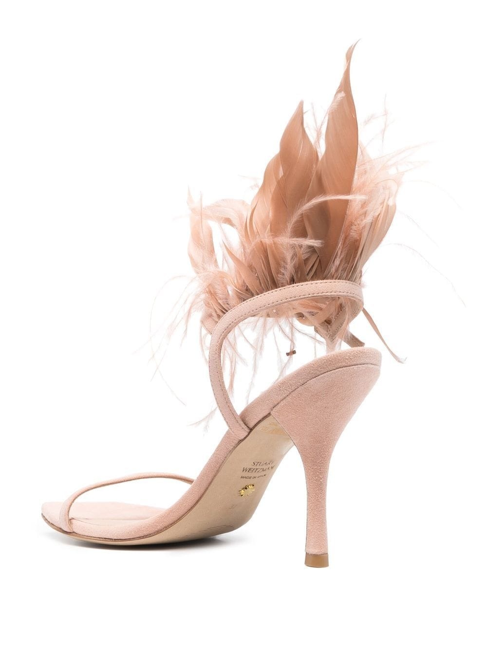 Plume 100 feather-trimmed sandals - 3