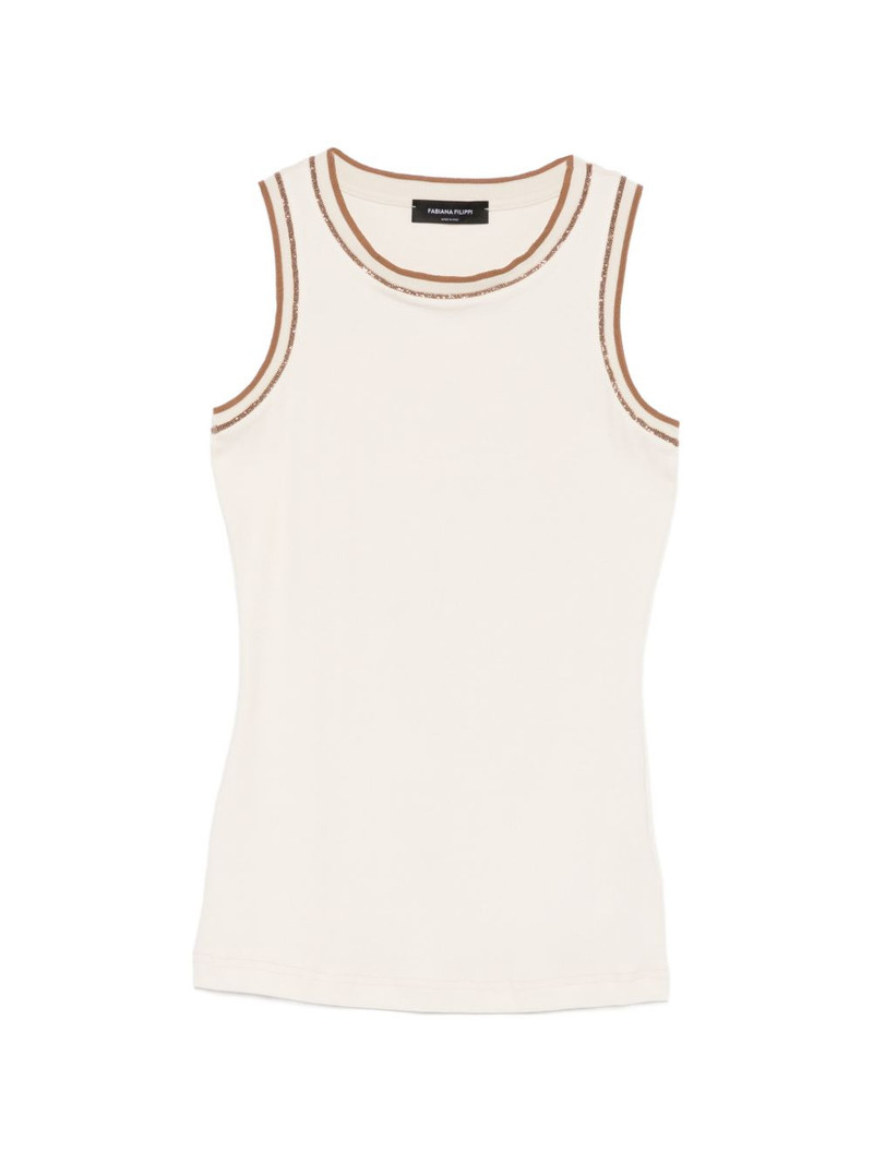 contrast-trim sleeveless tank top 1
