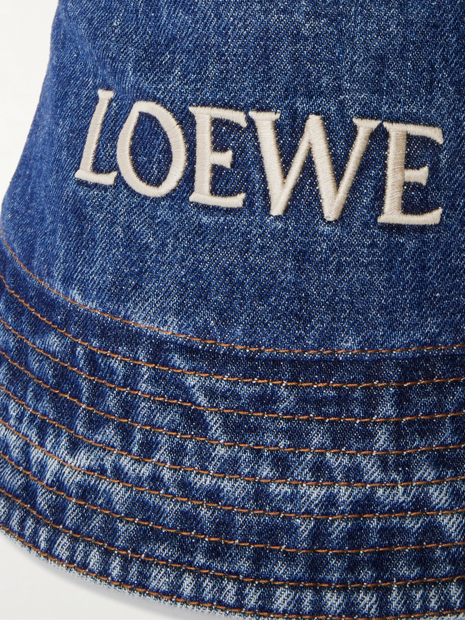+ Paula's Ibiza Logo-Embroidered Denim Bucket Hat Blue - 4
