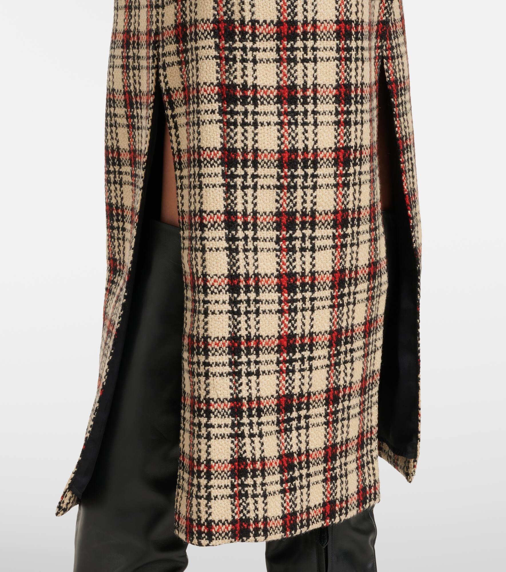Plaid wool and cotton midi skirt - 5