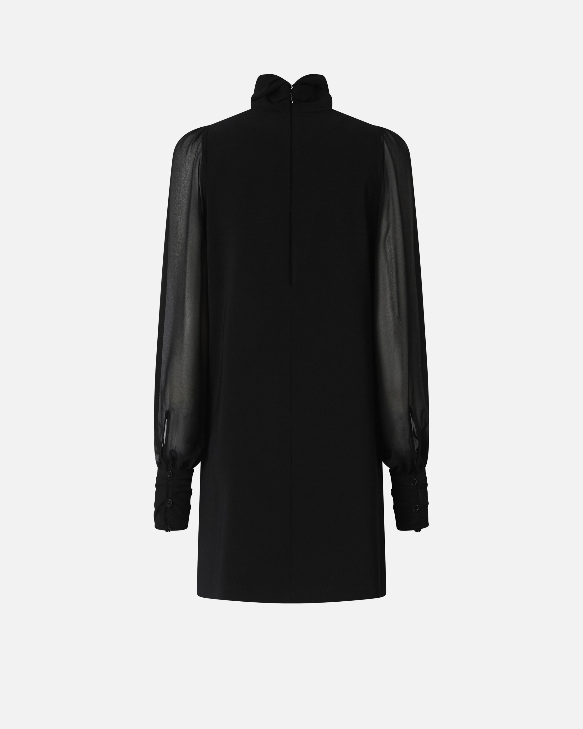 DRESS WITH GEORGETTE SLEEVES AND HIGH NECK - 2