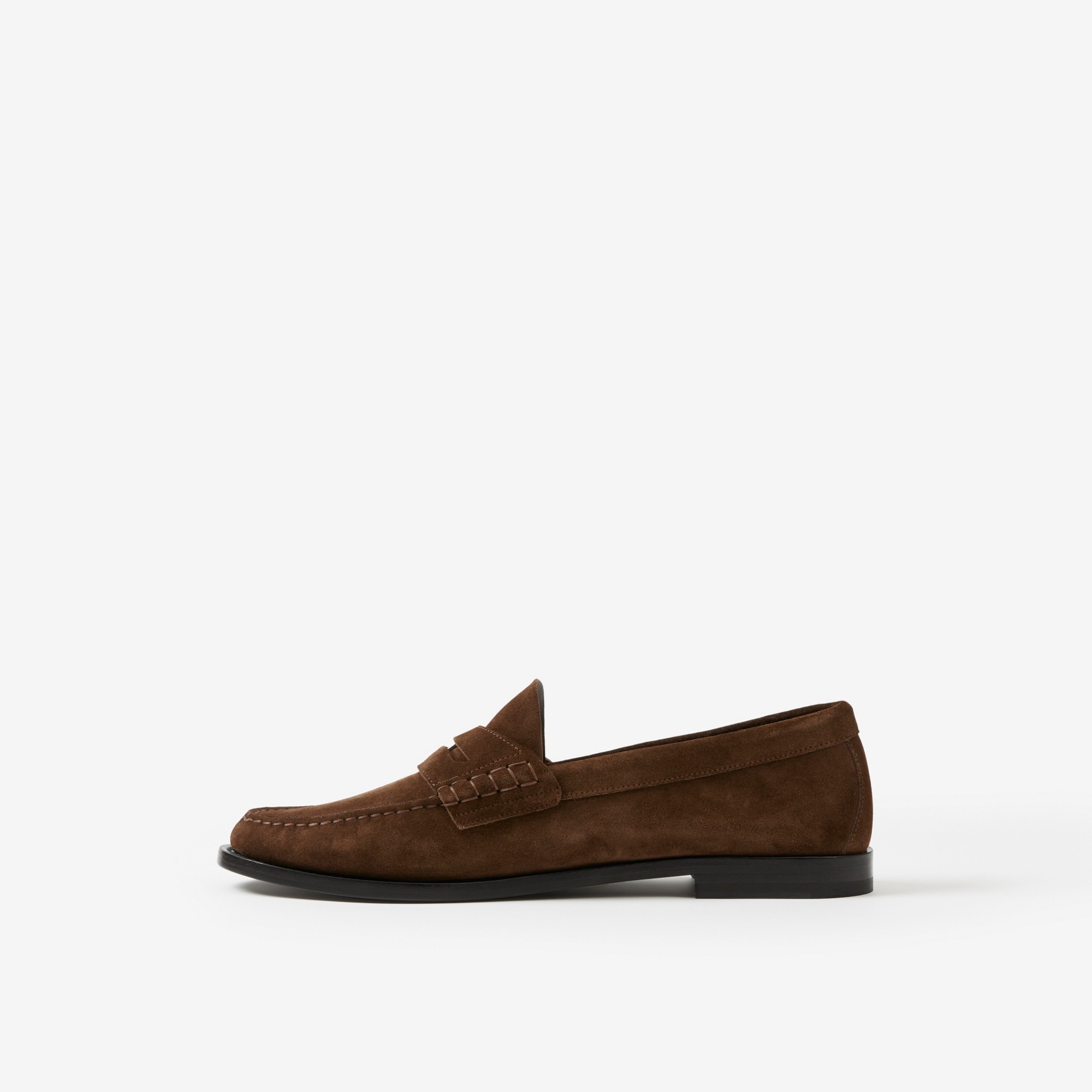 Coin Detail Suede Penny Loafers - 5