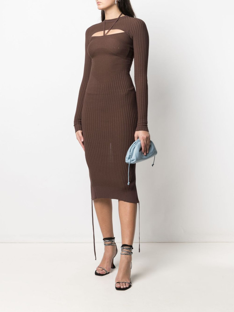 ANDREĀDAMO cut-out fitted knitted dress outlook